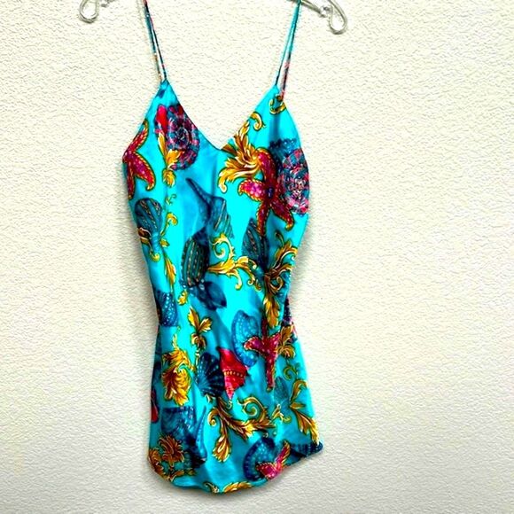 Victoria's Secret Vintage Size Small Silk Gold Label Starfish Robe Slip Set Gown - Picture 2 of 16